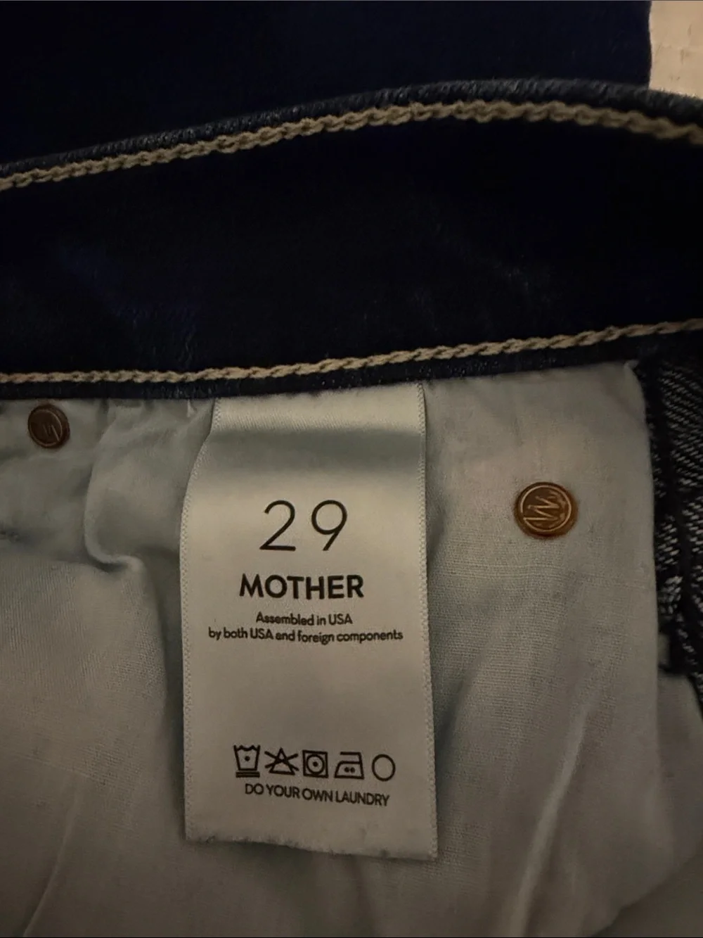 MOTHER Dark Blue Women's Stretch Denim Jeans - Picture 5 of 8